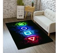 kodhyvj Gaming Area Rugs for Boys, Gamer Room Decor, Video Games Bedroom Carpet, Controller Gamepad Player Standing Throw Doormats Yoga Mat Black, 58 x 89 cm (Rectangular)