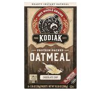 Kodiak Cakes Chocolate Chip Oatmeal, High Protein, Non-GMO, Instant Porridge, 100% Whole Grain Rolled Oats, 12 g of Protein per Pouch, 6 Porridge Sachets, 1 box - 10.58 oz
