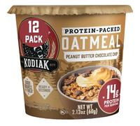 Kodiak Cakes Instant Oatmeal Cup Peanut Butter Chocolate Chip High Protein 100% Whole Grains (12 Cups)