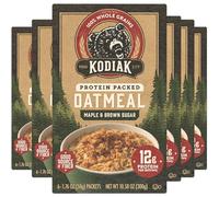 Kodiak Instant Oatmeal Packets, Maple Brown Sugar, High Protein,100% Whole Grains, 6 boxes with 6 packets each (36 packets total)