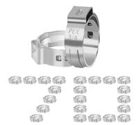 Kodilin 70-Pack 3/4 Pex Crimp Rings, Heavy-Duty 304 Stainless Steel Single Ear Pex Clamps Wider & Thicker Pex Cinch Clamps for Superior Grip & 360° Seal, Fits PEX Tubing Pipe Fitting Connections