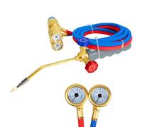 Kodilin Brazing Torch for MAPP Gas & Propane, Brass & Stainless Steel Welding Torch with Dual Pressure Meters, Propane Cutting Torch for Soldering, Jewelry, HVAC, Glass Blowing