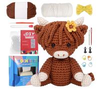 kodivenj Highland Cow Crochet Kit for Beginners Adults with Tutorial Video, DIY Creation Gift