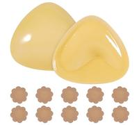 kodivenj Sticky Bra Push Up Inserts, Double Sided Strapless Adhesive Bra Inserts, Reusable Waterproof Washable Invisible Stick on Bra for Bikini, Swimsuit, Evening Dress, Daily Wear Beige