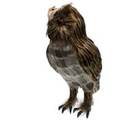 KODORIA Artificial Feathered Owl Realistic Bird Decoration Taxidermy Garden Decor - Brown 1