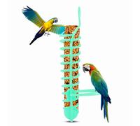 Kodrily Holder for Bird Cage, Plastic Parakeets Treats Holders, 9.8in Bird Holder, Lightweight Bird Fruit Vegetable Feeder with Perch, Bird Cage Food Holder for Bird 1Pcs Green