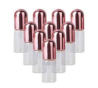 Kodxylytix 10 with Stainless Steel Roller Balls Pieces Essential Oil Roller Bottles Clear Pink 3ml 10 Pcs