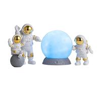 Kodxylytix 4pcs Astronaut Figurine Set Home Decor Cute Sstronaut Statue Desktop Decor Gold Blue