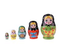 Kodxylytix 5 Pcs Wooden Russian Nesting Dolls for Kids Youth Gifts -Green Matryoshka