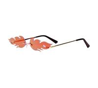 Kodxylytix Fire Flame Sunglasses Rimless Wave Sun Glasses Eyewear Cool Red