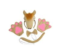 Kodxylytix Kids Horse Costume Animal Fancy Costume Kits for Performance Parties Cosplay with paws 4 Pcs Set 32x4 cm