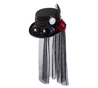Kodxylytix Lace Veil Steampunk Top Hat Gothic Vintage Head Gear Unisex Cosplay Costume Type D