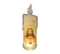 Kodxylytix Lamp Decorative Prayer Candle Ornament for Desktop Church Holiday Type B Jesus Sacred Heart