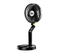 Kodxylytix Table Fan 8.5W Rechargeable Adjustable Ventilator Air Cooler Office Supply Battery-operated Summer Desk Fans 5200mA Black