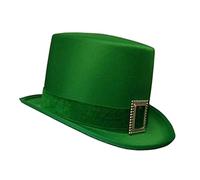 Kodxylytix Top Hat Jazz Hat Adult for Holiday Fancy Dress Celebration Green Ribbon M