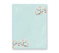 KodyCreations 100 Pink Decorative Writing Paper, 8.5 x 11 inches, Perfect for Notes or Letter Writing - Cherry Blossoms