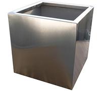 Köhko® Vivo Designer Flower Pot Stainless Steel 28 x 28 x 27 cm Matt Brushed Plant Pot Square and Large
