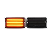 KOEHXJ Indicator Light Turn Signal For Jeep For Wrangler For TJ 1997 1998 1999-2006 Clear Smoked Lens Amber Front Turn Signal Lamp LED Side Fender Marker Light(Smoked Turn Signal)