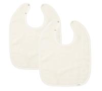 Koeka 2 Baby Bibs, Set of 2 Large Bibs, Dijon, Organic Cotton, Terry Cotton Fabric, Buckle Resistant, White