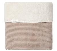Koeka Baby Blanket - Cuddly Blanket - For Baby Cot and Moses Basket - Lined with Teddy - Vik - Cord - Soft - Washable - Taupe - 75 x 100 cm