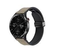 Koelaa 20mm Replacement Straps, Magnetic Clasp Silicone Sport Strap for Garmin Approach S50/Venu/Venu Sq 2/2 Plus/Venu Sq Music/Vivoactive 5, Magnetic Closure Strap Silicone+Leather Straps-Grey