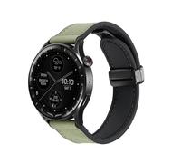 Koelaa 20mm Replacement Straps, Magnetic Clasp Silicone Sport Strap for Garmin Approach S50/Venu/Venu Sq 2/2 Plus/Venu Sq Music/Vivoactive 5, Magnetic Closure Strap Silicone+Leather Straps-Dark Green