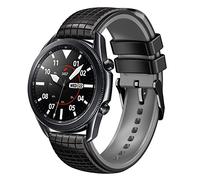 Koelaa 20mm Silicone Watch Band Compatible with Garmin Approach S50/Venu/Venu Sq 2/2 Plus/Venu Sq Music/Vivoactive 5/3/Garminmove 3, Silicone Sport Replacement Strap for Women Men-Black+Gray