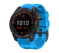 Koelaa 22mm Silicone Strap Compatible with Garmin Descent G2/Descent G1/Fēnix 8 Pro/8/E 47mm/Tactix 8 47mm/Fenix7/Solar/6/5, Soft Silicone Sport Breathable Replacement for Women Men - Sky Blue