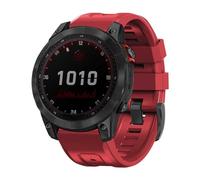 Koelaa 22mm Silicone Strap Compatible with Garmin Descent G2/Descent G1/Fēnix 8 Pro/8/E 47mm/Tactix 8 47mm/Fenix7/Solar/6/5, Soft Silicone Sport Breathable Replacement for Women Men - Red