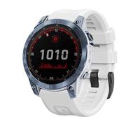 Koelaa 22mm Silicone Strap Compatible with Garmin Descent G2/Descent G1/Fēnix 8 Pro/8/E 47mm/Tactix 8 47mm/Fenix7/Solar/6/5, Soft Silicone Sport Breathable Replacement for Women Men - White