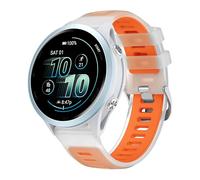 Koelaa 22mm Silicone Strap Compatible with Garmin Forerunner 570 47mm/Forerunner 965/265/255/970/Venu 4-45mm/Venu 3 Band, Soft Silicone Sport Breathable Replacement for Women Men - Sunset Orange White