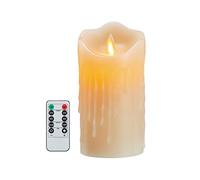 Koelaa Battery Candle, LED Candles, Flameless Candles, Battery Operated, Flickering LED Candle, with Remote Control, for Christmas, Halloween, Festivals Decoration-7.5 * 10cm