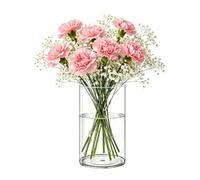 Koelaa Clear Acrylic Cylinder Vase - Shatterproof Flower Vase, Multi Size Options for Mother’s Day, Wedding, Home, Living Room, Dining Table, Office & Bathroom Decor - 12 x 20 cm