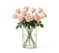 Koelaa Clear Acrylic Cylinder Vase - Shatterproof Flower Vase, Multi Size Options for Mother’s Day, Wedding, Home, Living Room, Dining Table, Office & Bathroom Decor - 15 x 20 cm