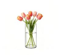 Koelaa Clear Acrylic Cylinder Vase - Shatterproof Flower Vase, Multi Size Options for Mother’s Day, Wedding, Home, Living Room, Dining Table, Office & Bathroom Decor - 10 x 25 cm