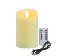 Koelaa LED Candle, Rechargeable Flameless Candle, Charging Candles with USB Cable, Realistic LED Wick, Candles with Timer, for Christmas, Festivals Decoration-7.5 * 15cm