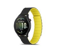 Koelaa Magnetic Strap for Garmin Forerunner 265/255/255 Music/965/Vivoactive 4/Venu 2, 22mm Replacement Straps, Magnetic Silicone Adjustable Strap-Black+Yellow