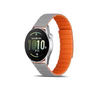 Koelaa Magnetic Strap for Garmin Forerunner 265/255/255 Music/965/Vivoactive 4/Venu 2, 22mm Replacement Straps, Magnetic Silicone Adjustable Strap-Gray+Orange
