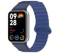 Koelaa Magnetic Watch Strap for Xiaomi Band 10 Pro/9 Pro/8 Pro - Replacement Silicone Watch Band with Adjustable Magnetic Closure - Compatible with Redmi Watch 6/5/4 - Navy Blue + Dark Blue
