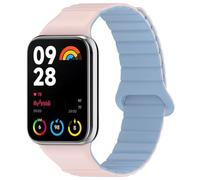 Koelaa Magnetic Watch Strap for Xiaomi Band 10 Pro/9 Pro/8 Pro - Replacement Silicone Watch Band with Adjustable Magnetic Closure - Compatible with Redmi Watch 6/5/4 - Pink + Mist Blue