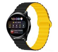 Koelaa Silicone Magnetic Watch Bands for Garmin Forerunner 265/255/255 Music/965/Vivoactive 4/Venu 2, 22mm Replacement Straps, Adjustable Silicone with Magnetic Straps-Black + Yellow