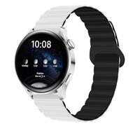 Koelaa Silicone Magnetic Watch Bands for Garmin Forerunner 265/255/255 Music/965/Vivoactive 4/Venu 2, 22mm Replacement Straps, Adjustable Silicone with Magnetic Straps-Black+White