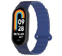 Koelaa Silicone Magnetic Watch Straps for Xiaomi Smart Band 10/ Mi Band 9/8, Adjustable Silicone with Magnetic Replacement Straps for Women Men - Light & Dark Navy Blue