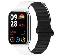 Koelaa Silicone Magnetic Watch Straps for Xiaomi Smart Band 9 Pro/Xiaomi Smart Band 8 Pro/Redmi Watch 5/4, Adjustable Silicone with Magnetic Replacement Straps for Women Men - White + Black