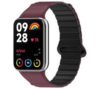 Koelaa Silicone Magnetic Watch Straps for Xiaomi Smart Band 9 Pro/Xiaomi Smart Band 8 Pro/Redmi Watch 5/4, Adjustable Silicone with Magnetic Replacement Straps for Women Men-Wine Red+Black