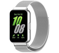 Koelaa Stainless Steel Magnetic Milanese Loop Band for Samsung Galaxy Fit 3, Adjustable Breathable Mesh Watch Strap with Secure Clasp - Gift for Men Women Birthday Anniversary - Silver