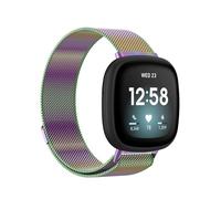 Koelaa Straps Compatible with Fitbit Versa 3/Versa 4/Sense 2/Sense, Adjustable Stainless Steel with Magnetic Replacement Straps for Women Men-Colorful