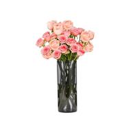 Koelaa Unbreakable Vases for Flowers, Shatter-Proof Transparent Grey Acrylic Vase, Cylinder Flower Vase for Mother’s Day, Wedding, Home, Living Room, Dining Table, Office Decor - 10x25cm