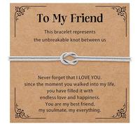 Koemore Always Remember/Pinky Promise/Mum/Daughter/Friendship Bracelets Knot Bracelets Silver Knot Infinity Jewellery Adjustable Bracelets Birthday Gifts for Women (My Friend)