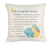 Koemore Friendship Cushion Covers Women Gift Friends Bestie Sister Gift Throw Pillow for her Birthday Anniversary X'mas True Friends Gift Cotton 45x45cm Home Decoration